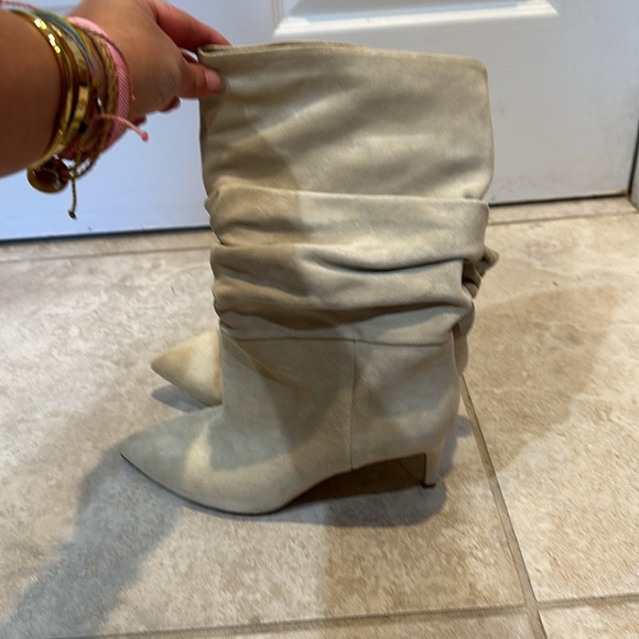 Paris Texas Angora Cream Suede Slouchy Heeled Boots 9/39 - Picture 4 of 9